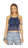 Hanne Bloch Square String Top In Blue
