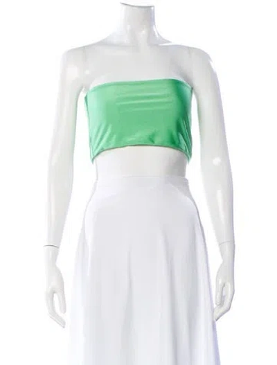 Pre-owned Hanne Bloch Strapless Crop Top In Green