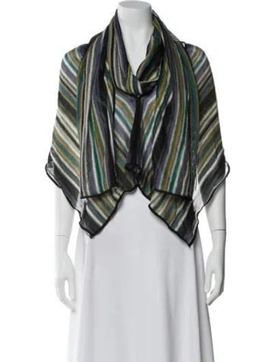 Pre-owned Hanne Bloch Striped V-neck Top In Multi