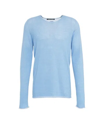 Hannes Roether Cashmere Blend Knit Sweater With Rolled Hem