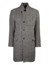 Hannes Roether Checked Buttoned Coat In Gray