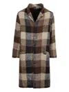 Hannes Roether Checked Buttoned Coat In Multi