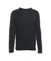 Hannes Roether Classic Wool Sweater With Ribbed Detailing In Black