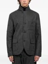 Hannes Roether Collar Pocket Jacket In Gray