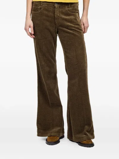 Hannes Roether Corduroy Flared Trousers In Brown