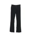 Hannes Roether Corduroy Trousers With Mid-rise Waist And Fine Ribbed Texture In Black