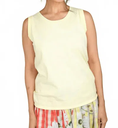 Hannes Roether Cotton Sleeveless T-shirt In Daisy Yellow