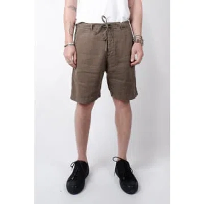 Hannes Roether Drawstring Linen Shorts Army Green