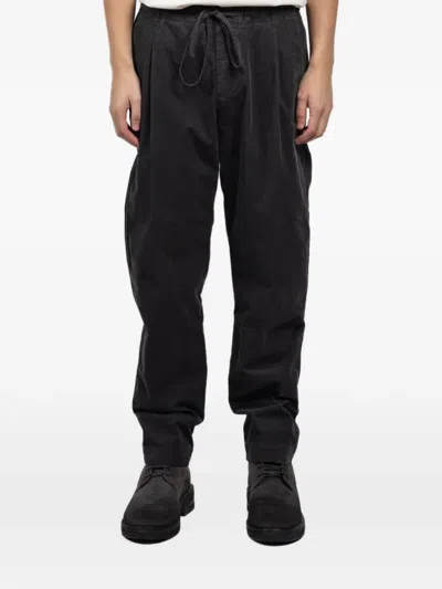 Hannes Roether Drawstring Pleated Trousers In Black