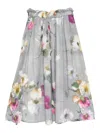 Hannes Roether Floral-print Gathered Midi Skirt In Gray