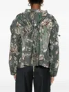 Hannes Roether Floral-print Tie-neck Top In Green