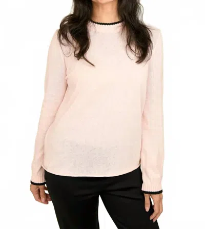 Hannes Roether Long Sleeve Cotton Sweater In Paloma & Black In Multi