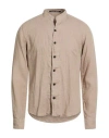 Hannes Roether Man Shirt Taupe Size S Linen In Brown