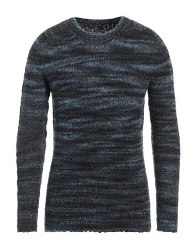 Hannes Roether Man Sweater Steel Grey Size L Virgin Wool, Polyamide In Blue