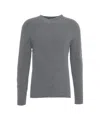 Hannes Roether Minimalist Grey Pullover With Round Neck In Gray
