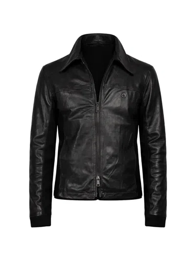 Hannes Roether Patch Pocket Leather Jacket In Black