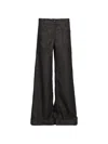Hannes Roether Pinstripe-pattern Wide-leg Trousers In Black