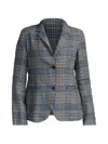 Hannes Roether Plaid-check Single-breasted Blazer In Gray