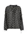 Hannes Roether Polka-dot Drawstring Blouse In Black