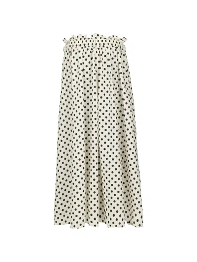 Hannes Roether Polka-dot Maxi Skirt In White
