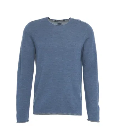 Hannes Roether Refined Wool Sweater With Ribbed Trim In Blue