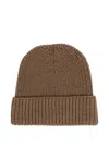 Hannes Roether Ribbed Beanie Hat In Brown