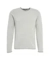 Hannes Roether Round Neck Knit Sweater With Fine Ribbed Hems In Gray