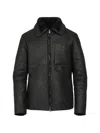 Hannes Roether Shearling Collar Jacket In Black