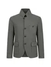 Hannes Roether Single-breasted Blazer In Gray