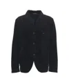 Hannes Roether Textured Black Blazer With Notched Lapel In Black