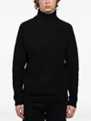 Hannes Roether Turtleneck Textured Sweater In Black