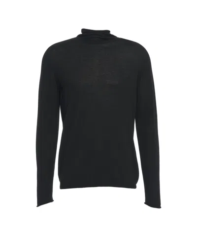 Hannes Roether Virgin Wool Turtleneck Sweater In Black