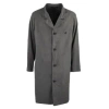 HANNES ROETHER WASHED SILK/LINEN BELTED TRENCH GREY