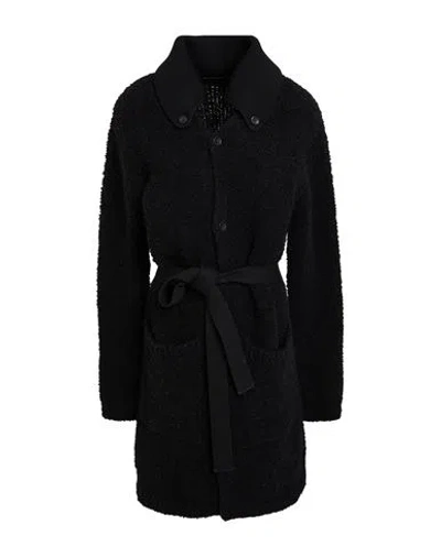 Hannes Roether Woman Cardigan Black Size L Wool, Alpaca Wool, Polyacrylic, Virgin Wool