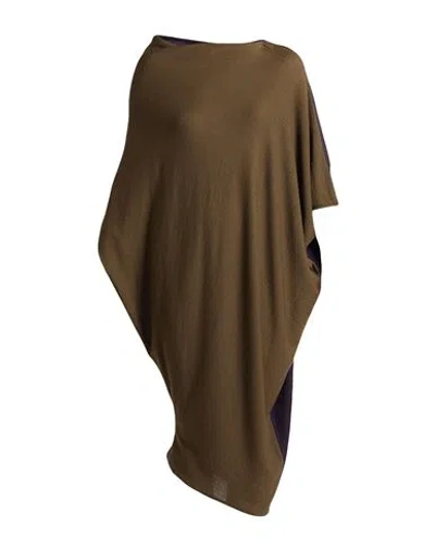 Hannes Roether Woman Mini Dress Military Green Size M Merino Wool
