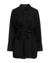 Hannes Roether Woman Shirt Black Size M Cupro, Cotton, Linen