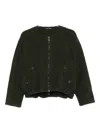 Hannes Roether Zip-front Button-detail Jacket In Green