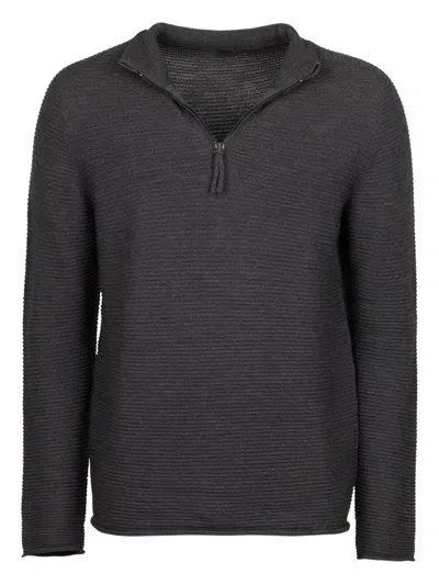 Hannes Roether Zip Ribbed T-shirt In Black