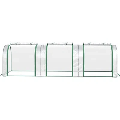 Hanni 10' X 3' 2.5' Mini Greenhouse, Portable Tunnel Greenhouse With Zippered Doors, Waterproof Cover & St In Clear