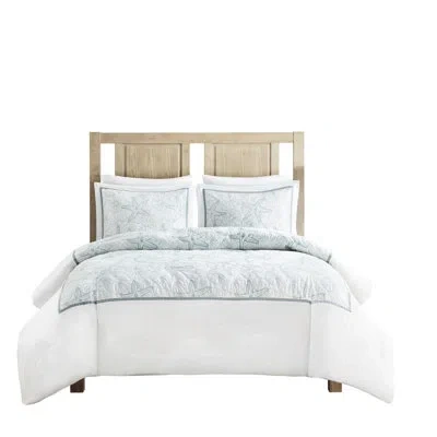 Hanni 100% Cotton Bedding For King Size Bed - Dark Sand Dollar Embroidery, Button Closure, 2 Shams, 4 Inne In Multicolor