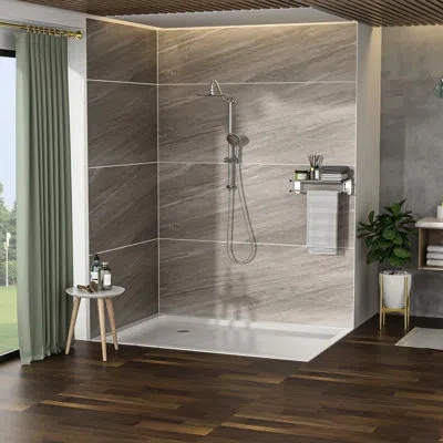 Hanni 10inch Shower - Dual Heads, 5 Water Outlet Modes, Wall Mounted, Bathroom Accessory Part In Silver