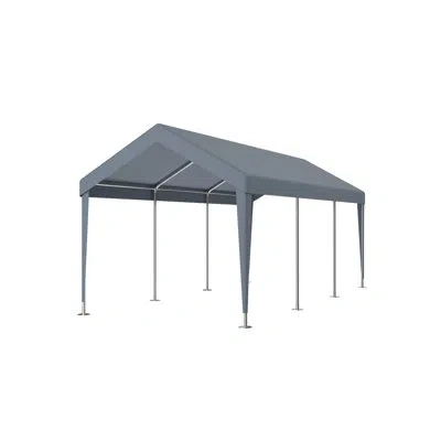 Hanni 12' X 20' Portable Garage Canopy. Galvanized Steel Structure, 2 Doors & 4 Vent Windows. Fade Canopy, In White