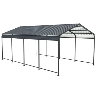 Hanni 12 X 21 Ft Heavy Duty Carport, Powder Coated For Corrosion Resistance, Spacious Cars, Trucks And Boa