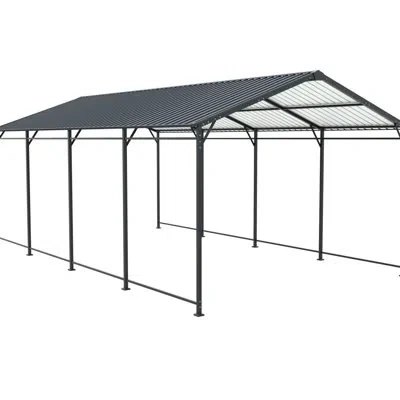 Hanni 12*21 Ft, Large, Galvanized Metal Carport, Boats, Cars, Sloped Roof, Snow Shedding Rust - , Safe, Di In 107.08