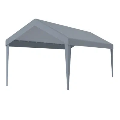 Hanni 12x20ft Carport Canopy Replacement - Waterproof Tarp Protected 76 Elastic Buckles Garage Shelter & C In Gray