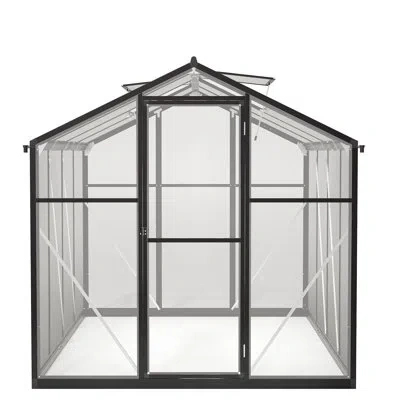 Hanni 147.73"d Greenhouse With Double Ventilation Windows And Practical Design 8' X 12' Outdoor Polycarbon