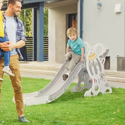 Hanni 1.5 - 3 Year Olds Indoor Slide, Gray, Non-slip Stairs, And Safe Construction Ensures Long-term Enjoy