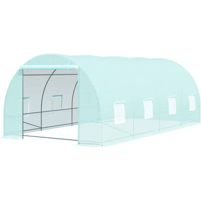 Hanni 20' X 10' 7' Garden Greenhouse, Steel Frame, 8 Windows, Weather Resistance Greenhouse Kit, With Heav