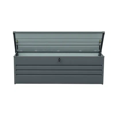 Hanni 260 Gallon Outdoor Metal Deck Box - Waterproof & Lockable. Extra Large Storage For Patio, Garden, Po In 73.48