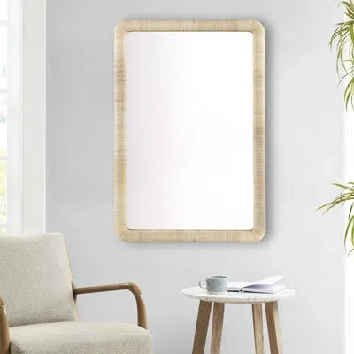 Hanni 26"w X 39"h Natural Kitchen Arranged Mirror, Adds Country Style, Can Be Hung In Two Ways, Mirrored G In Neutral